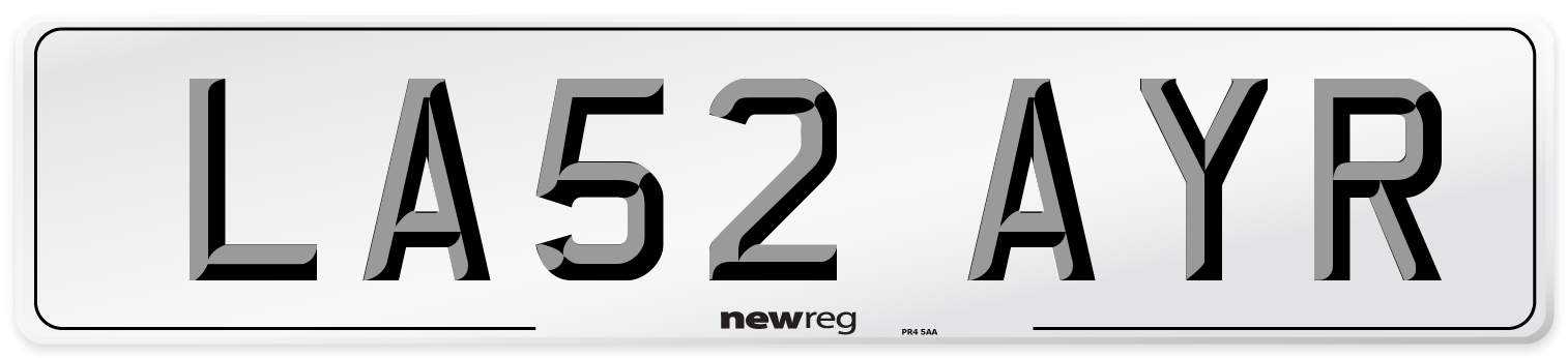 LA52 AYR Number Plate from New Reg